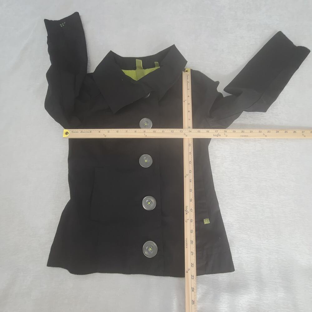 Soia & Kyo funnel neck Cotton black asymmetrical jacket ladies black Size Small - Picture 4 of 9